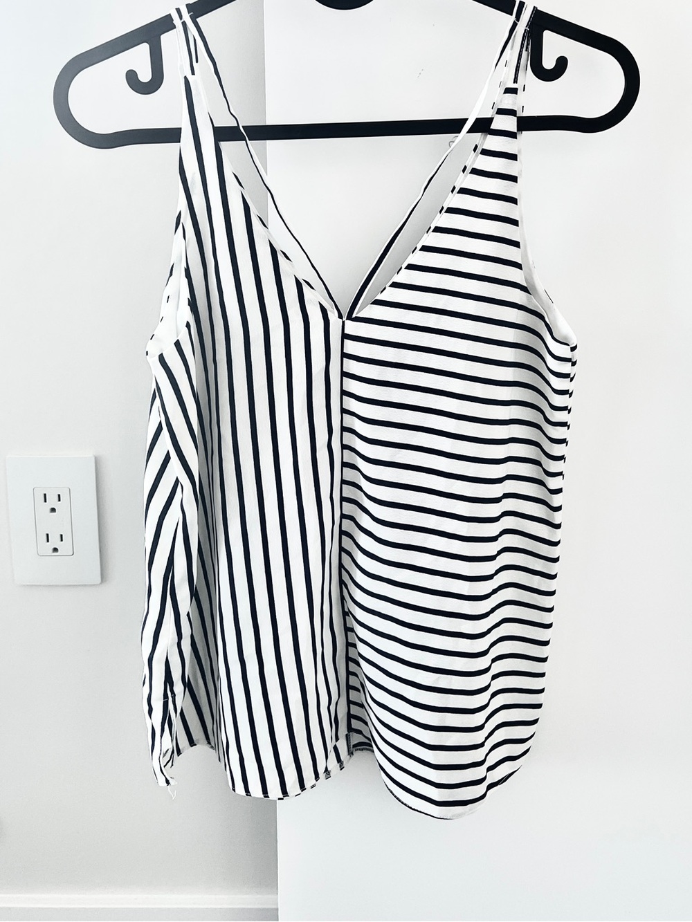 BNWOT Topshop Black & White Striped V-Neck Cami
